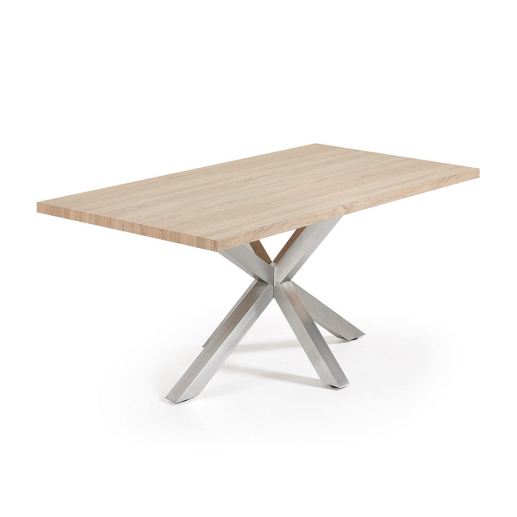 Kave Home Eettafel Argo Geborsteld Rvs Houtlook X Cm