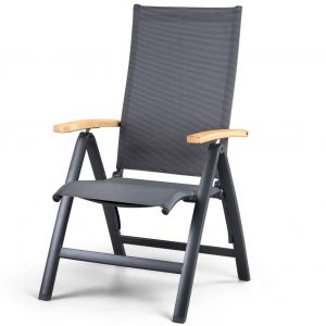 Parro standenstoel antraciet aluminium met teak