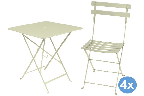 Fermob Bistro tuinset 71x71 tafel + 4 stoelen