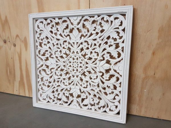 Houten wandpaneel Santa Domingo white wash 60 x 60 cm