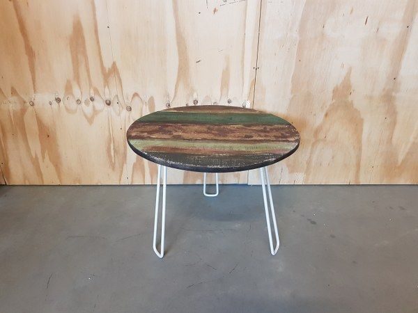 Koffietafel gerecycled hardhout gekleurd 60 cm