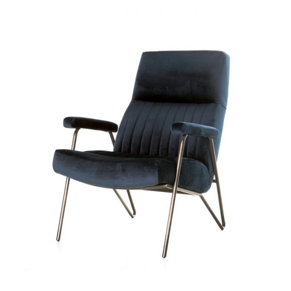 Eleonora Fauteuil 'William' Velvet, kleur blauw