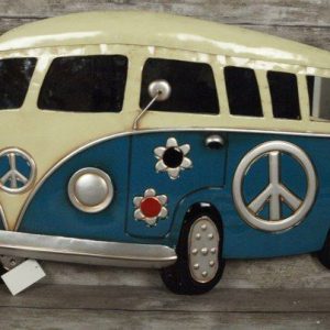 Wanddecoratie golfbus peace 80 x 50 cm