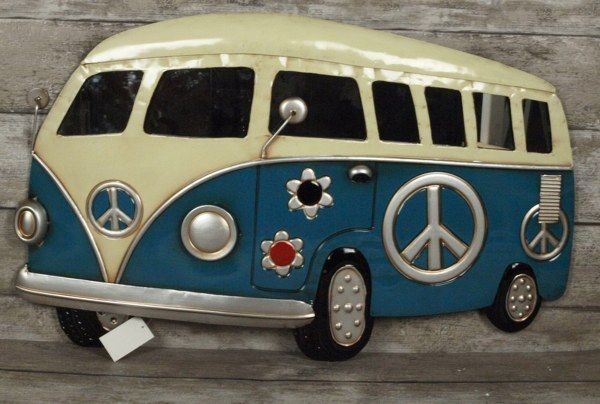 Wanddecoratie golfbus peace 80 x 50 cm