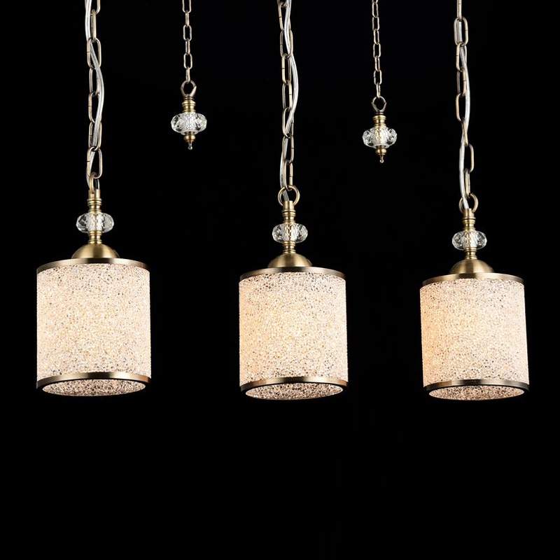 Antiek gouden hanglamp Sherbon - 3-lichts