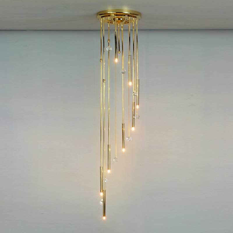 Plafondlamp SPIRALE 8-lichts, goud