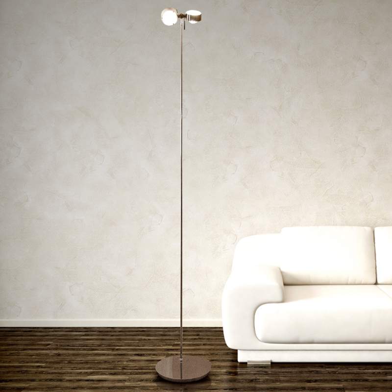 Flexibele vloerlamp PUK FLOOR, mat chroom 2-lichts
