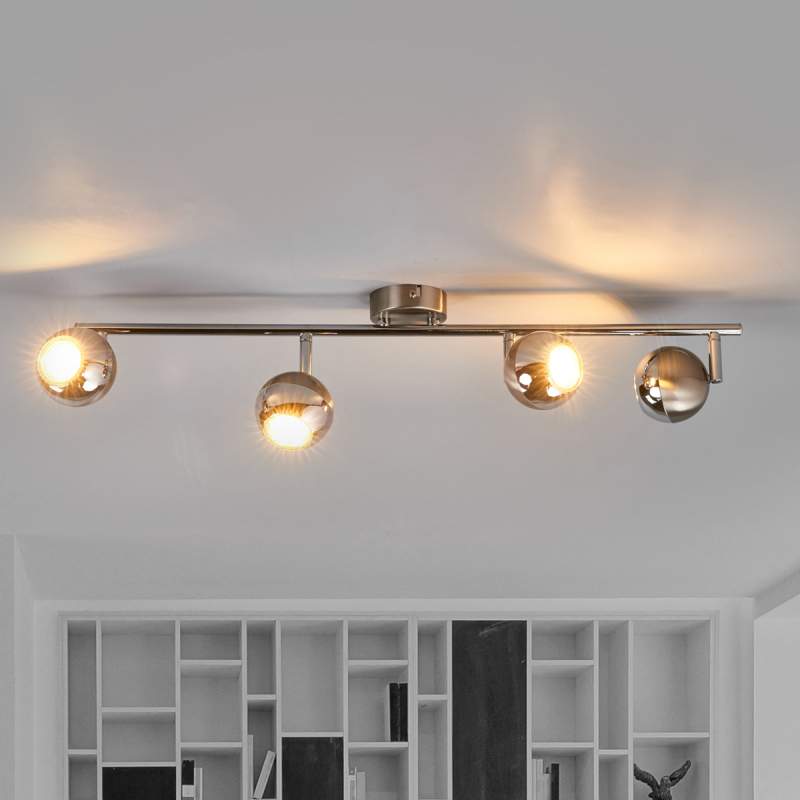 Plafondlamp Arvin in nikkel en chroom, LED