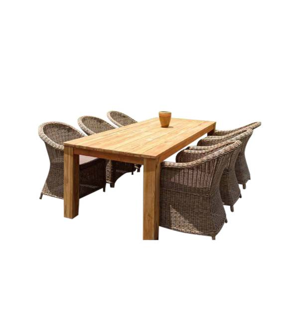 Java Chester dining tuinset  7-delig  240x100xH75 cm  teak