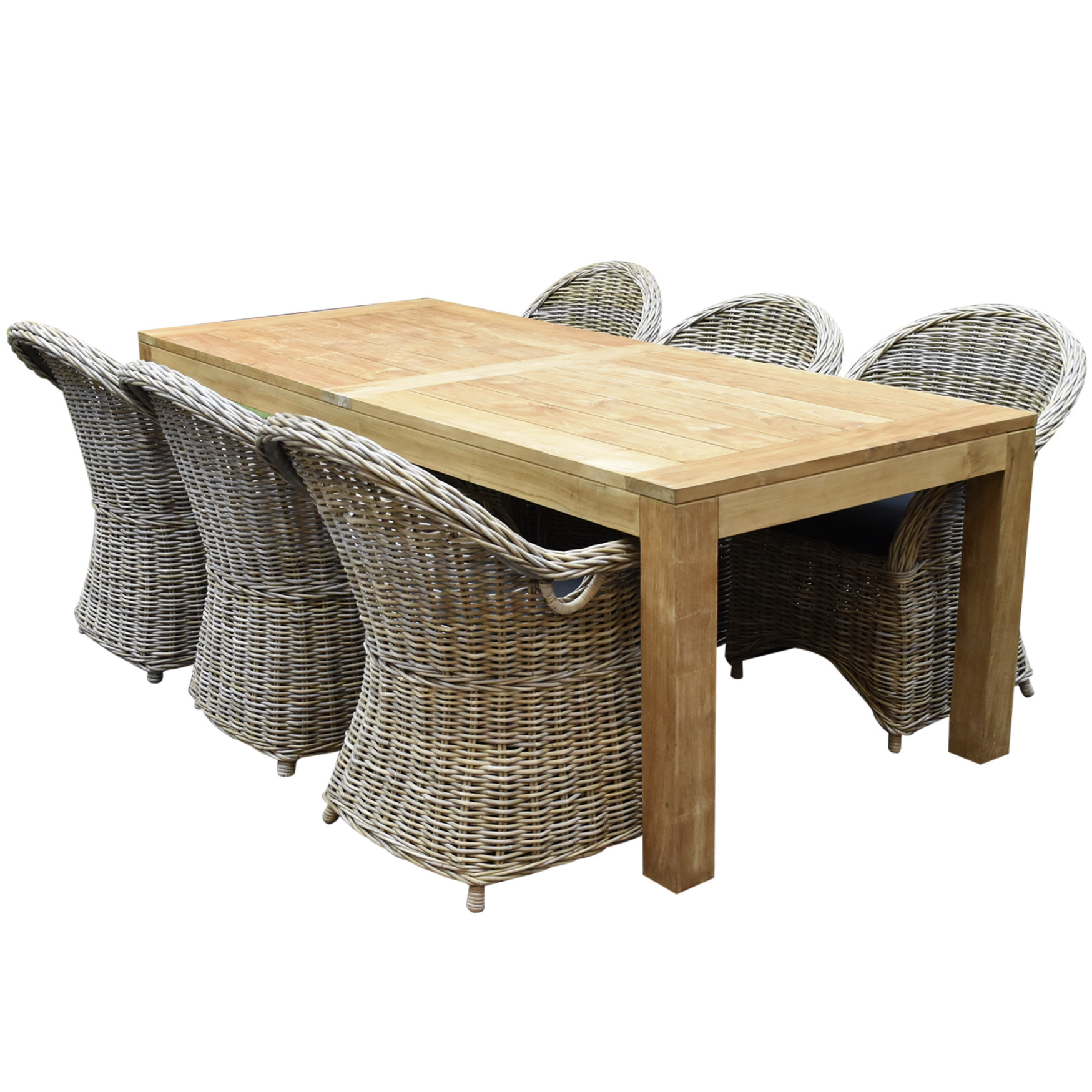 Macau Krista dining tuinset 240x100xH77 cm 7 delig rotan