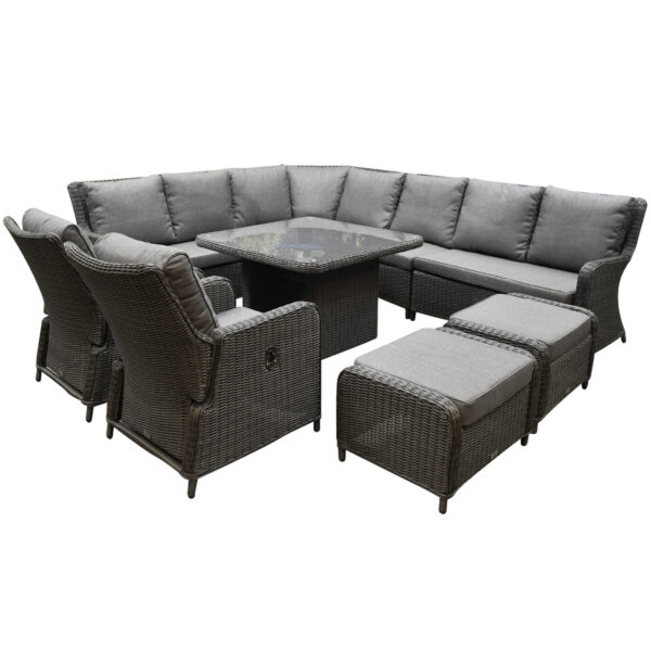 Bilbao premium dining loungeset 9 delig antraciet wicker