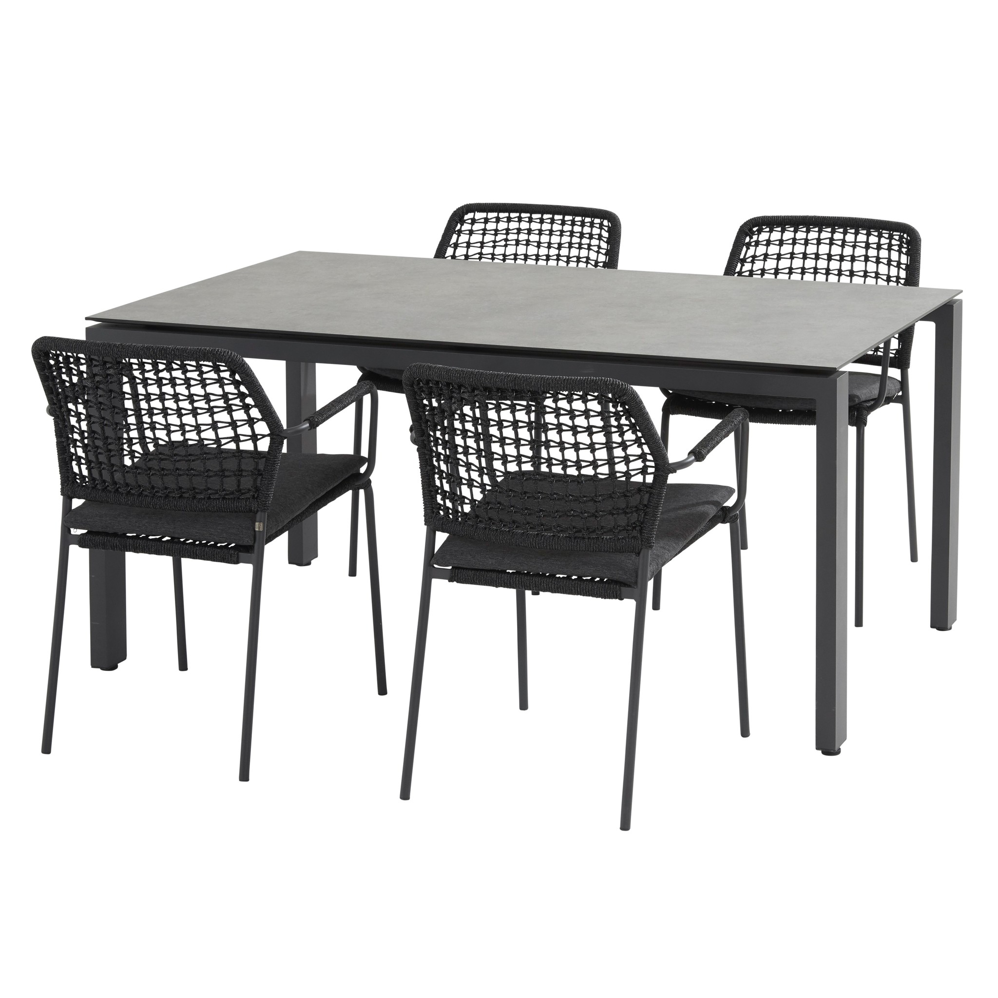 Goa Barista dining tuinset 160x95xH75 antraciet 5-delig Taste 4SO