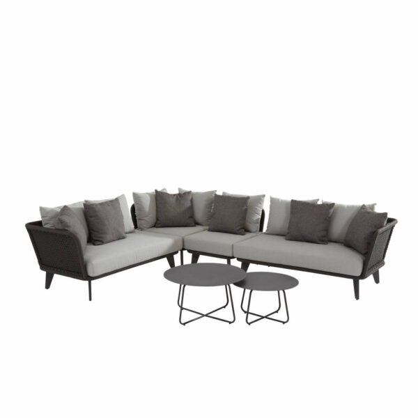 Belize hoek loungeset 6-delig antraciet aluminum rope 4 Seasons Outdoor