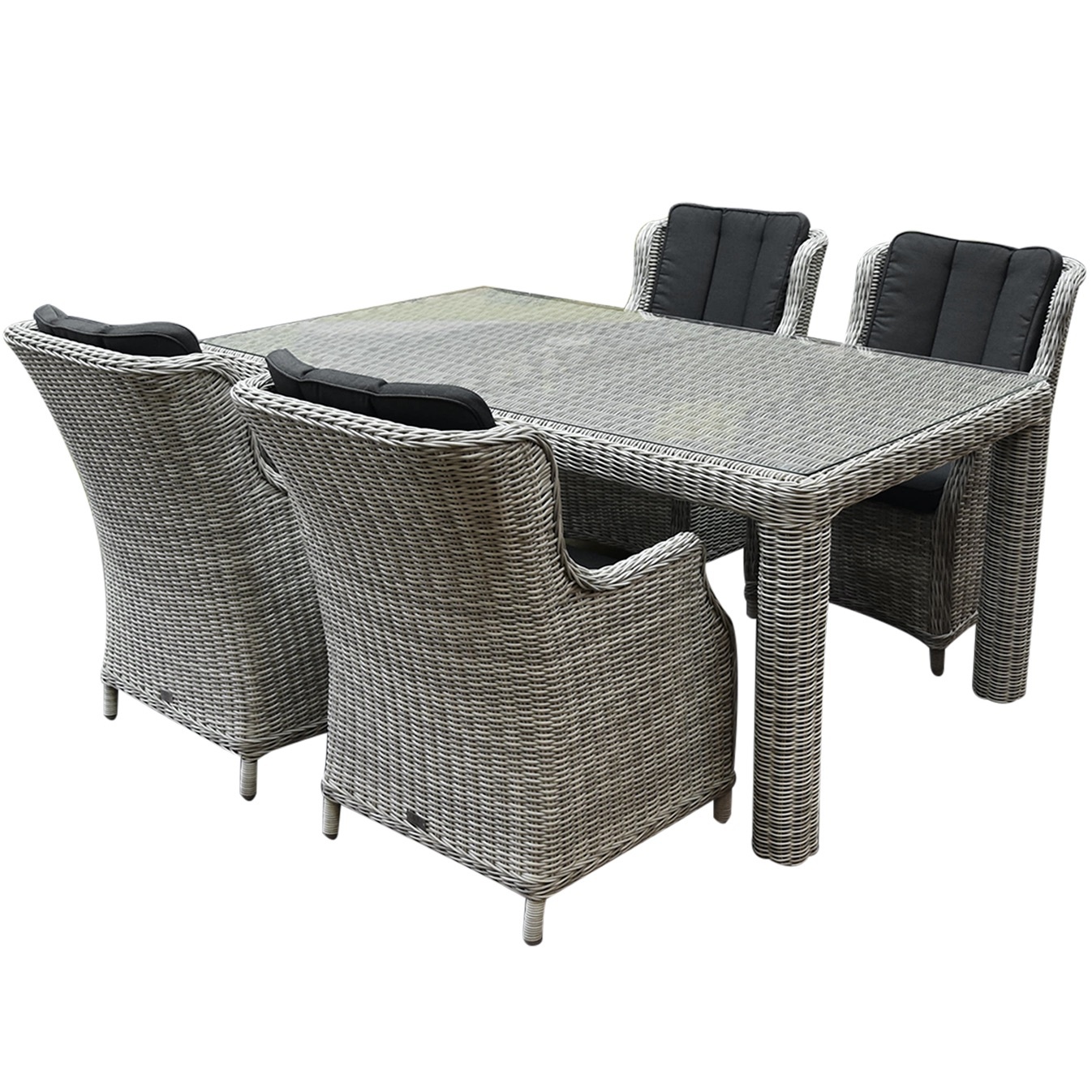 Darwin Bergamo dining tuinset 180x100xH75 cm 5-delig wit