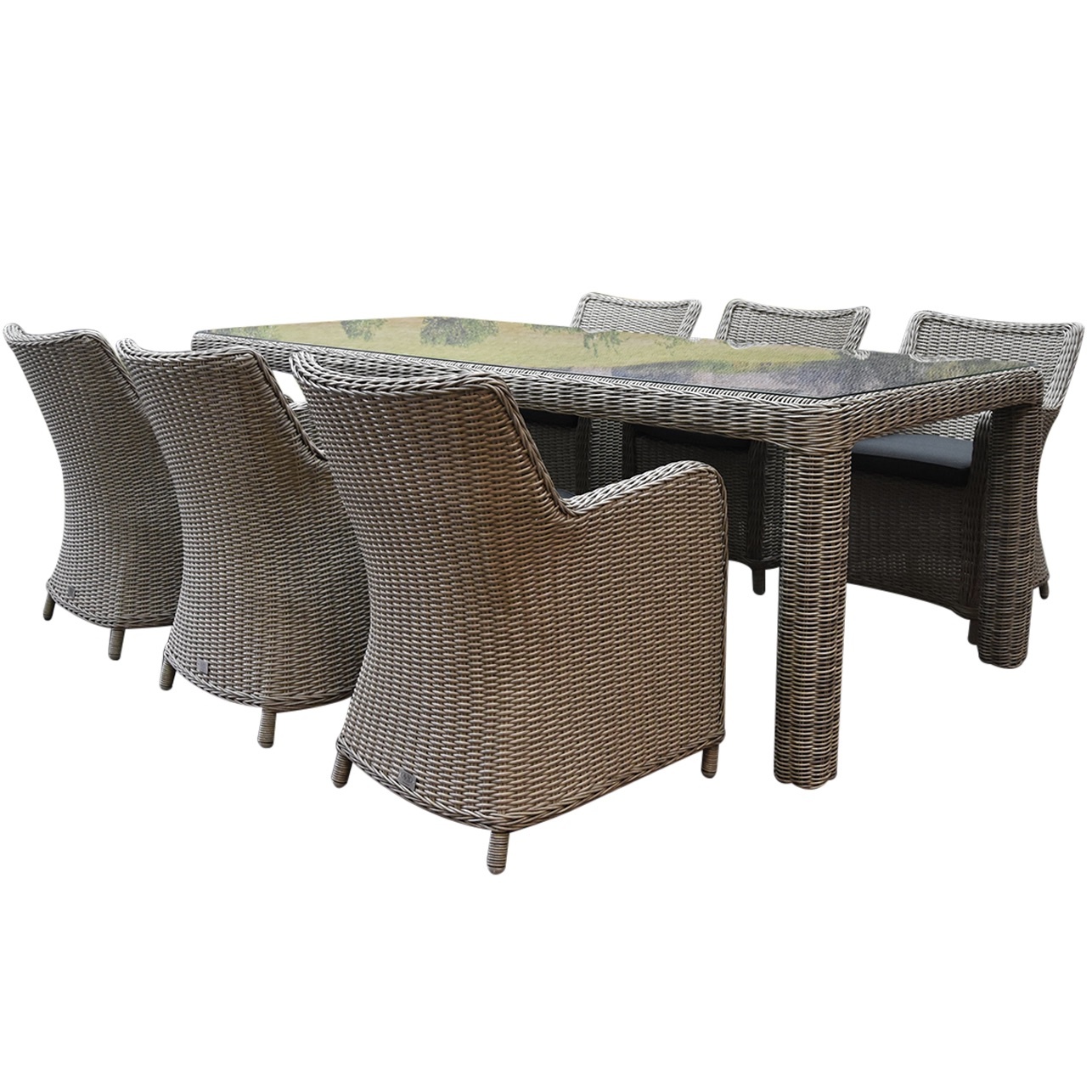 Bilbao Bergamo dining tuinset 240x100xH75 cm 7-delig grijs