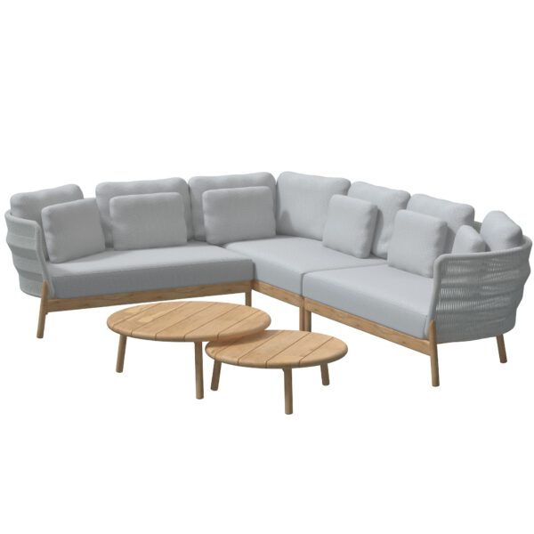 4 Seasons Outdoor Avalon hoek loungeset 5-delig teak links