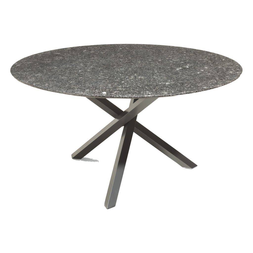 Gigi dining tuintafel 140 cm rond 2 cm graniet black diamond satinado