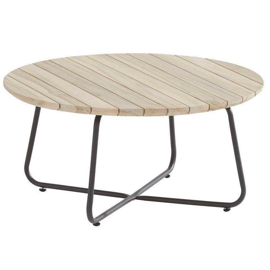 Axel lounge tuintafel 73xH35 cm rond teak 4-Seasons Outdoor