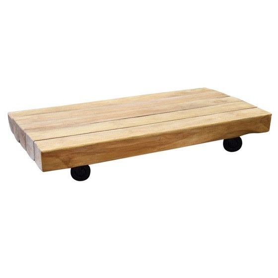 Sabuga lounge tuintafel 150x75 cm teak met zwenkwielen