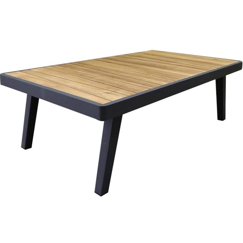 Emoti lounge tuintafel 120x70xH38 cm aluminium zwart teak