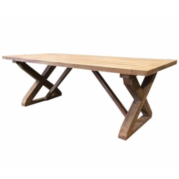 Minerva dining tuintafel 220x100xH77 cm teak geschoord