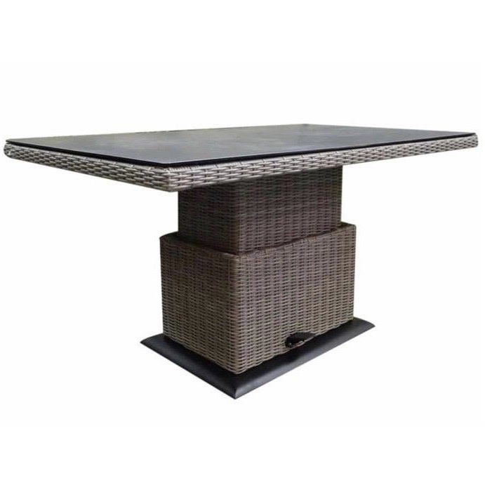 Miami?Florida lounge-diningtafel 140x85xH47-71 cm in hoogte verstelbaar grijs