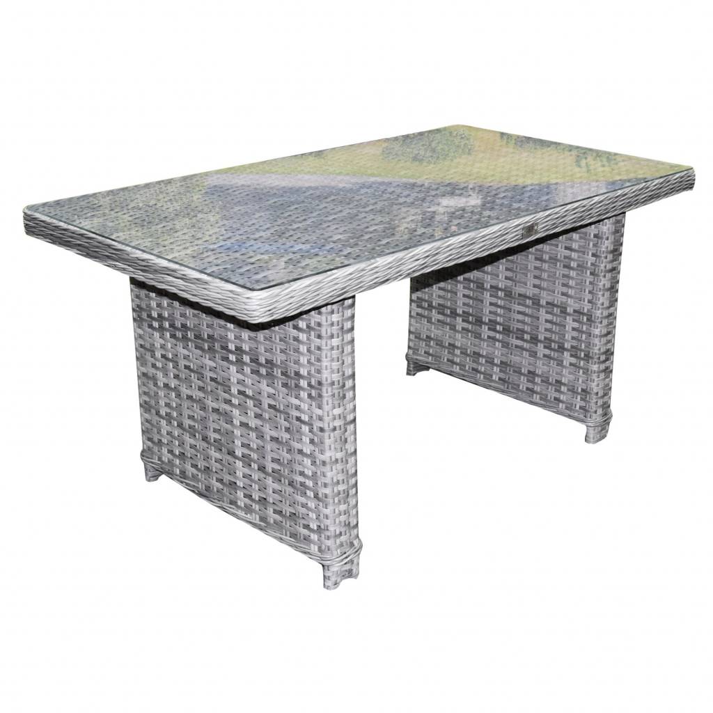 Kreta lounge-diningtafel 140x80xH70 cm grijs