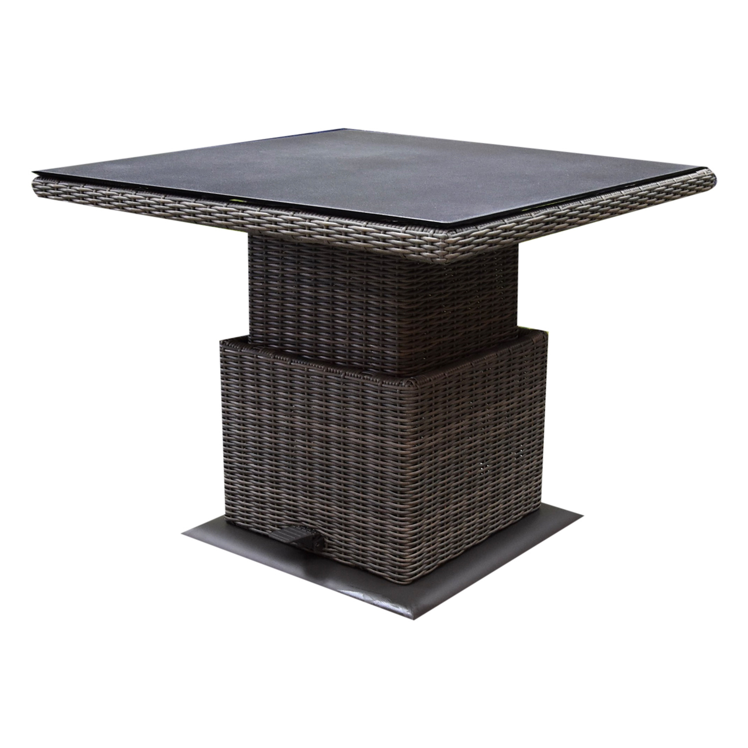 Miami lounge-diningtafel 90x90xH45-65 cm in hoogte verstelbaar grijs