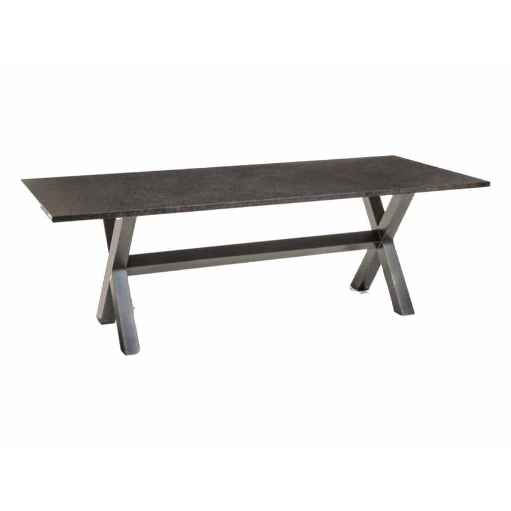 Marbella dining tuintafel 240x100xH75cm 3 cm graniet Angola black gezoet