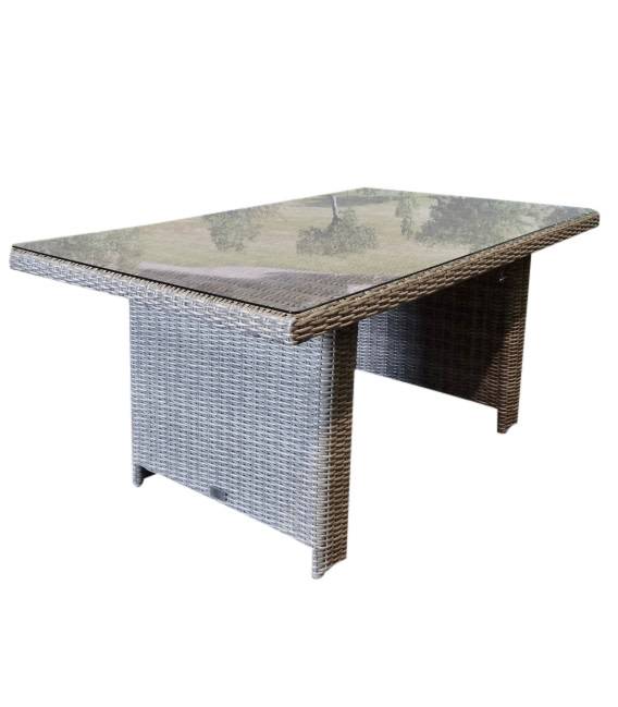 Ibiza lounge-dining tafel 140x80xH70 cm grijs