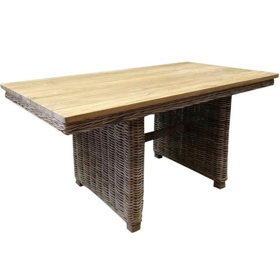 Ibiza lounge-dining tafel 146x82xH70 cm naturel  rotan teak