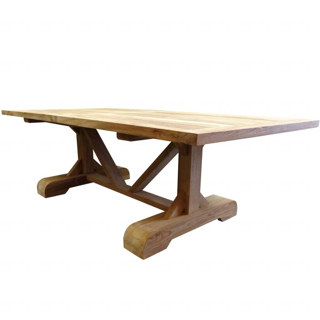 Antigua dining tuintafel 250x120xH77 cm teak geschoord