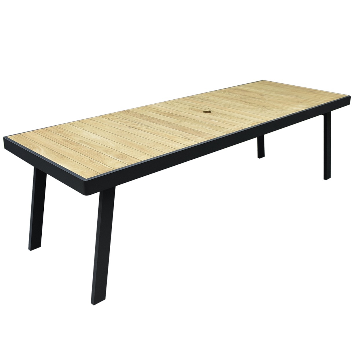 York dining tuintafel 260x90xH75 cm aluminium zwart teak