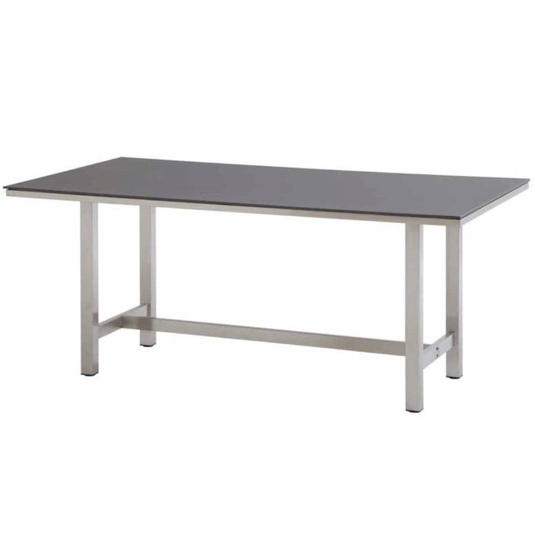 Rivoli dining tuintafel 170x95 cm RVS - Slimtop mid grey 4-Seasons Outdoor