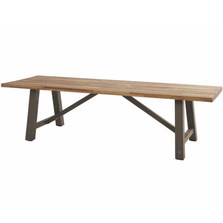 Icon lounge-dining tuintafel 300x100xH77 cm teak taupe onderstel