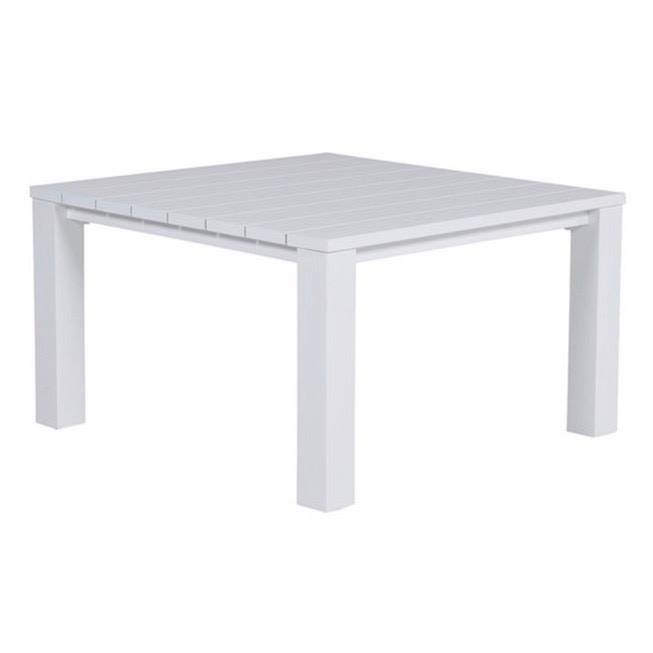 Cube lounge-diningtafel 115x115xH68 cm aluminium wit