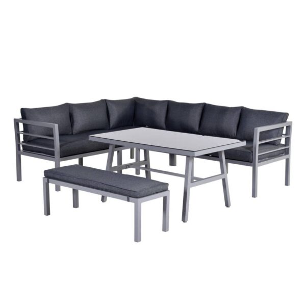 Blakes hoek dining loungeset 4-delig aluminium grijs