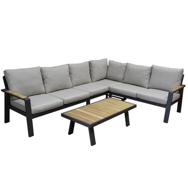 Lola hoek loungeset 5-delig aluminium antraciet