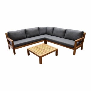 Harby hoek loungeset 4-delig teaklook