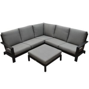 Athene hoek loungeset 4-delig antraciet aluminium