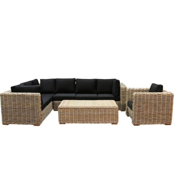 Nissah XL hoek loungeset links 4-delig naturel rotan