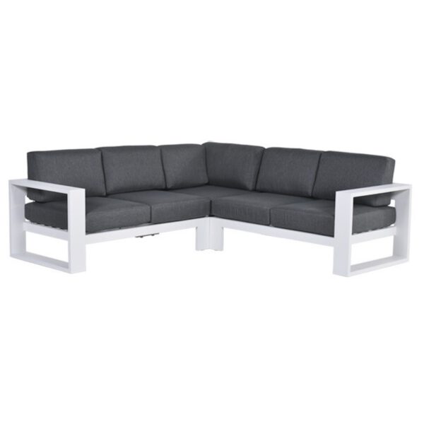 Cube hoek loungeset 3-delig aluminium wit