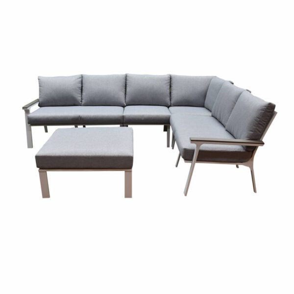 Murcia hoek loungeset 5-delig aluminium wit