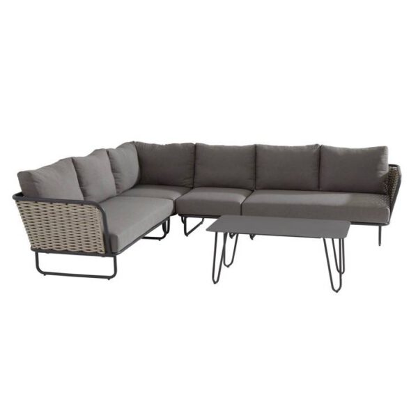 Bo hoek loungeset 5-delig aluminium bananen wicker Taste 4SO