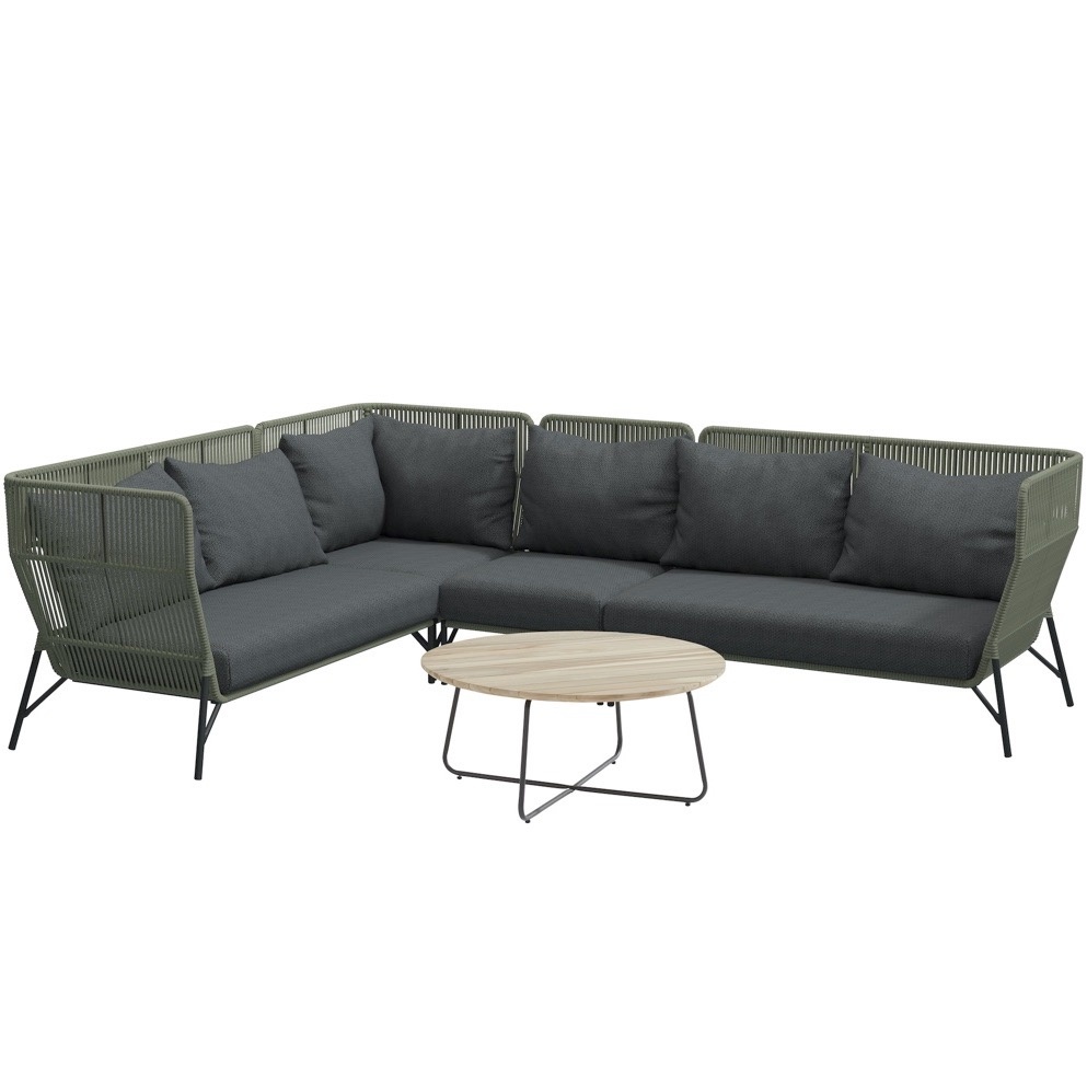 4 Seasons Outdoor Altoro modulair hoek loungeset 5-delig rope