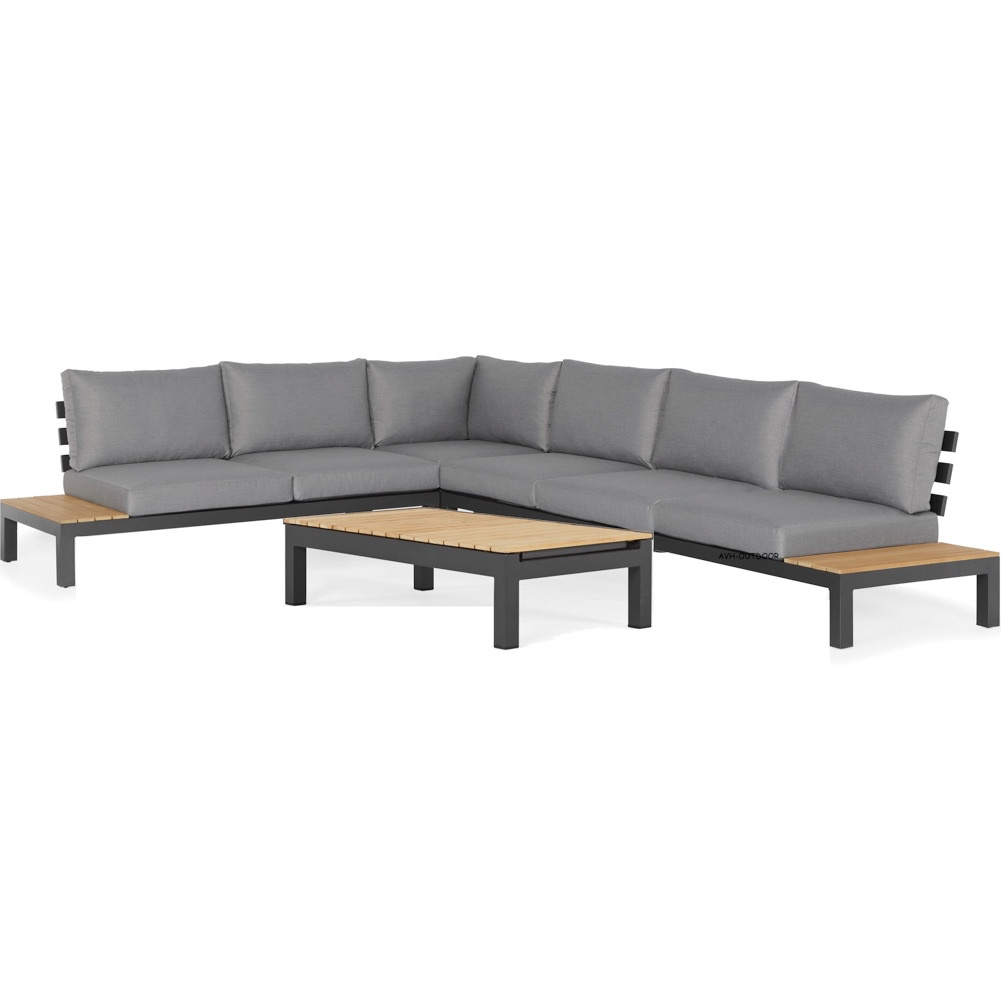 SUNS Vita hoek loungeset 5 delig wased grey / matt royal grey / naturel teak