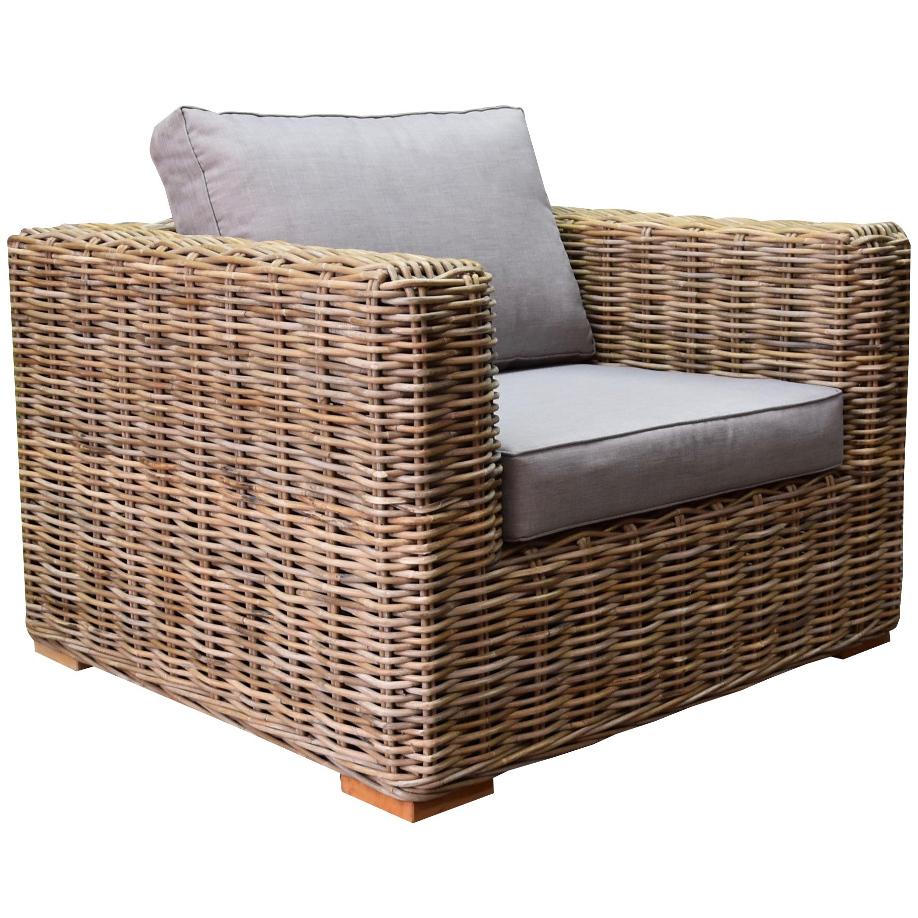 Serva lounge tuinstoel naturel rotan