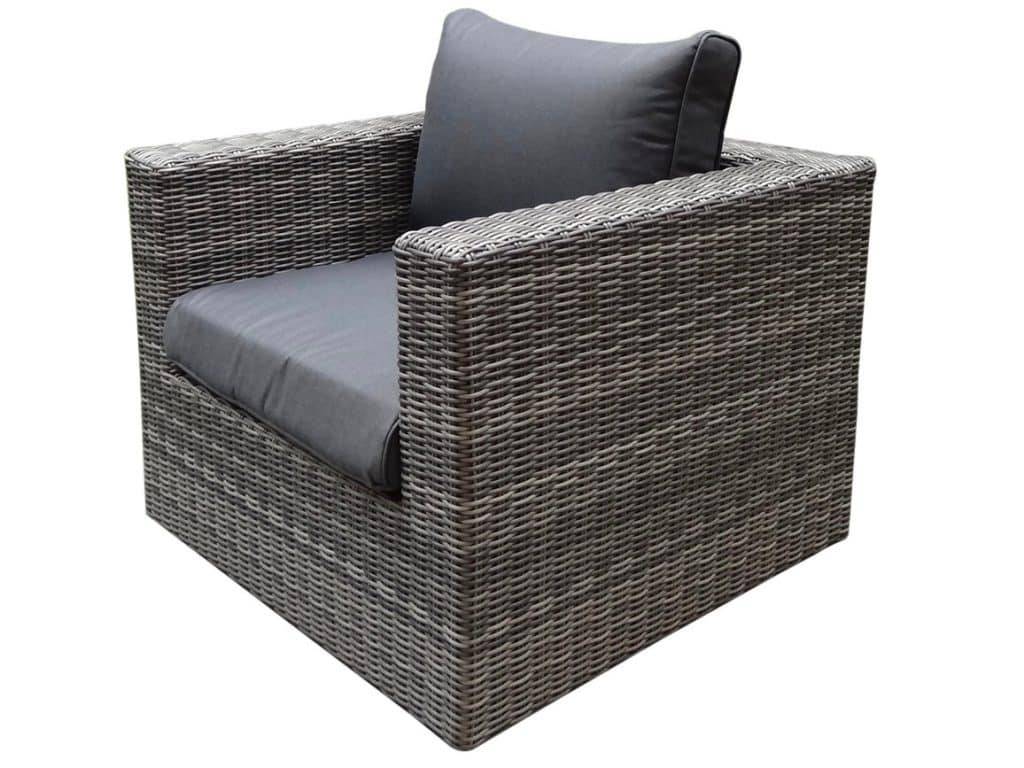 Ferro lounge tuinstoel halfrond wicker antraciet