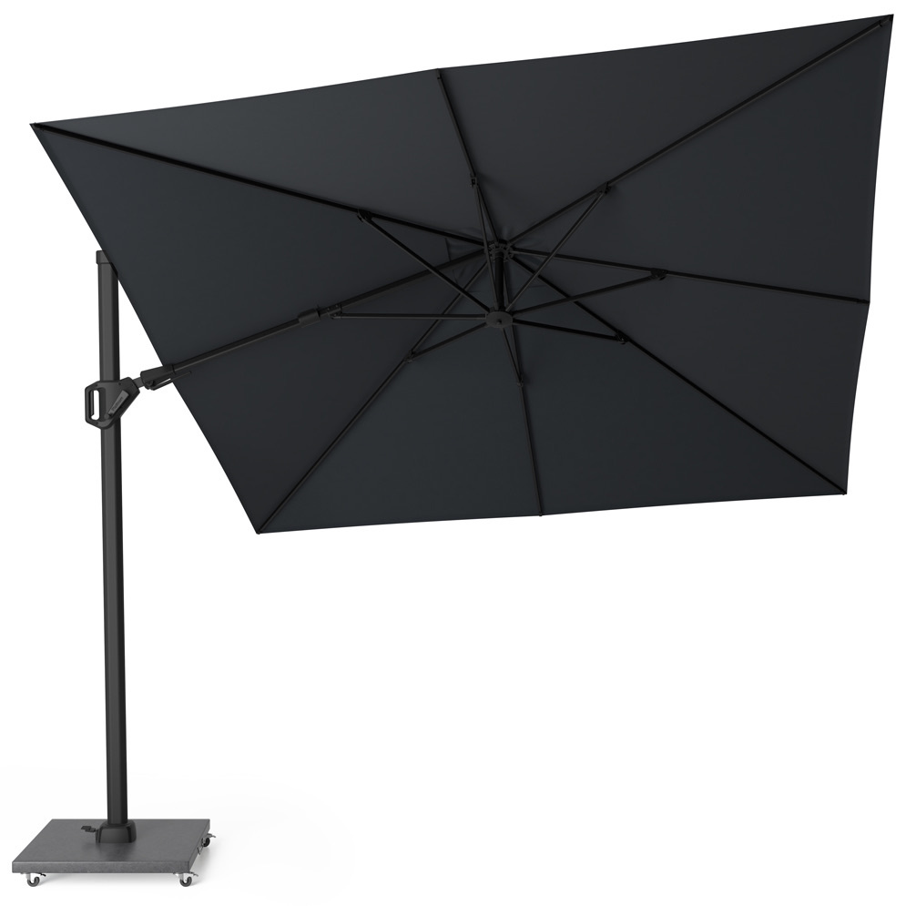 Challenger T2 premium zweefparasol 300x300 cm matt black mast jet black