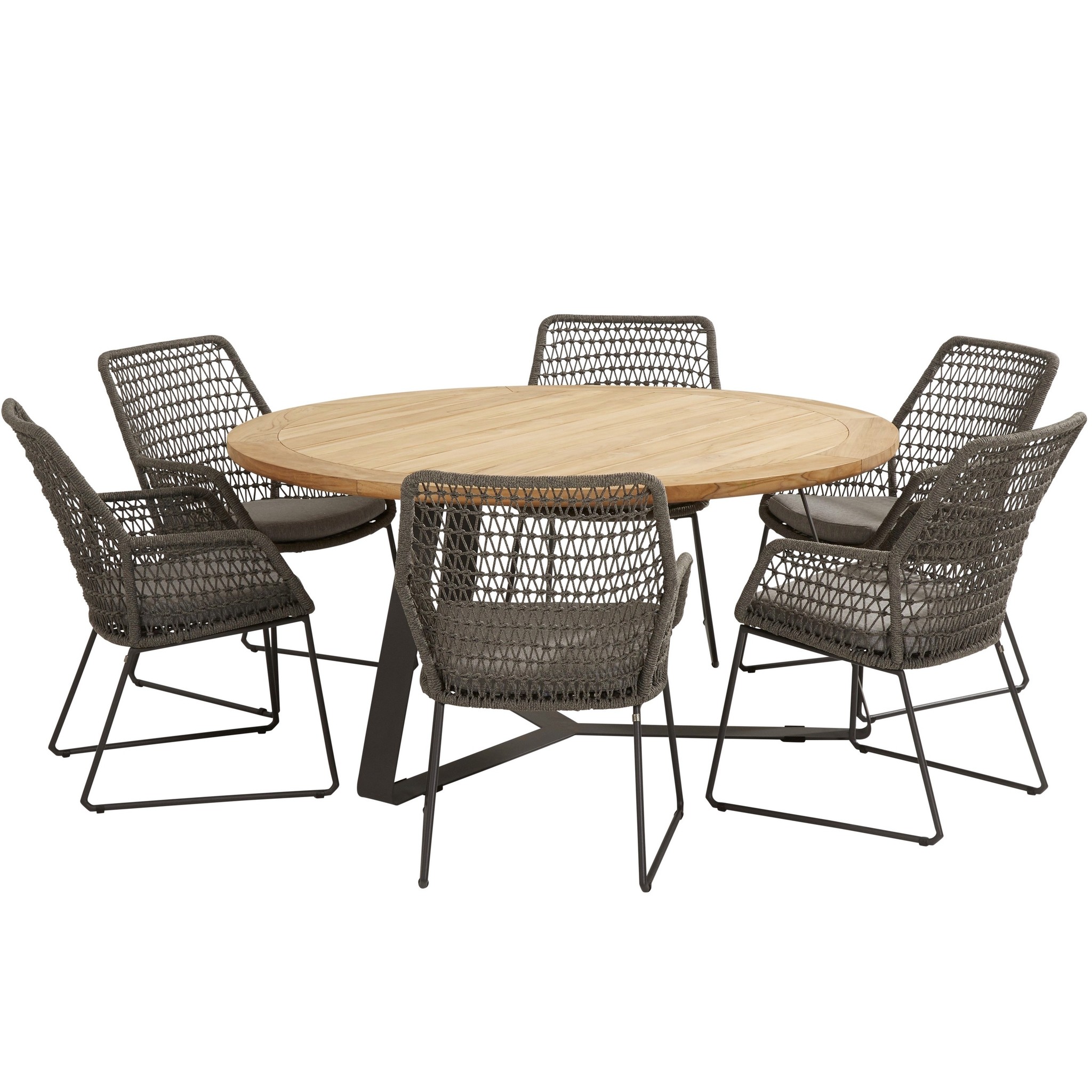 Babilonia Basso dining tuinset 7-delig 160cm rond 4 Seasons Outdoor